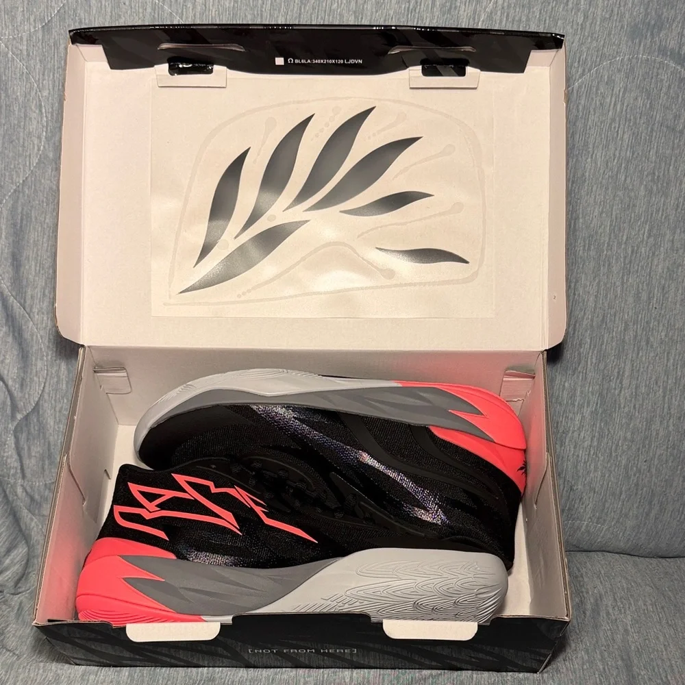 Men’s Puma LaMelo Ball MB .02 Basketball Black/Orange Sunset Glow 10.5 - Picture 11 of 14